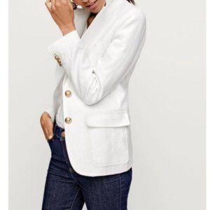 J CREW Rhodes blazer jacket white linen Size 4